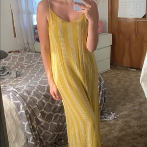 Yellow striped maxi dress